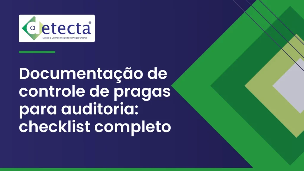 Capa do artigo sobre documentação de controle de pragas para auditoria.